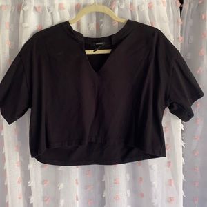 Split neck crop top
